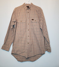 Riggs Workwear Wrangler Men Sz M Shirt Long Sleeve Button Front Plaid Multicolor