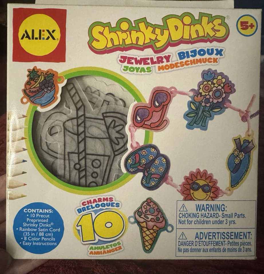 Alex Shrinky Dinks Hágalo Usted Mismo Kit de Joyería 10 Dijes, Nuevo En Caja para 5+ Foto 4 de 4