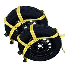 Pair Adjustable Flat Hooks Tie Down Axle Car Wheel Bonnet Tow Dolly Straps Cw