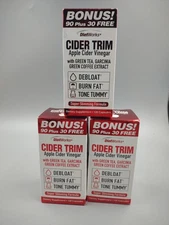 Lot Of 3 DietWorks Cider TrimbApple Cider Vinegar ~ Expires 05/2028