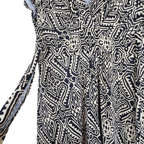 Chelsea Suite Maxi Dress 14 Black Beige Geometric Print Short Sleeve - Picture 5 of 8