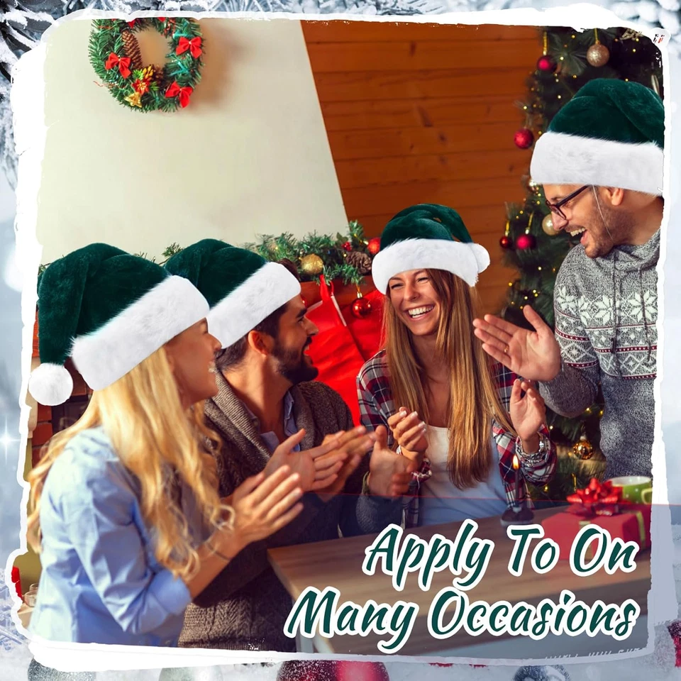 50 peças chapéu de Natal de veludo de pelúcia a granel para homens mulheres lembrancinhas de festa de Natal - Imagem 3 de 4