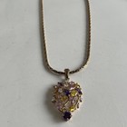 VTG Multi-Color Crystal Pendant Necklace & Matching Clip Earrings - Gorgeous! — photo 3