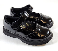 Stelle Girls Mary Jane Glossy Black School Uniform Dress Shoes - 11T