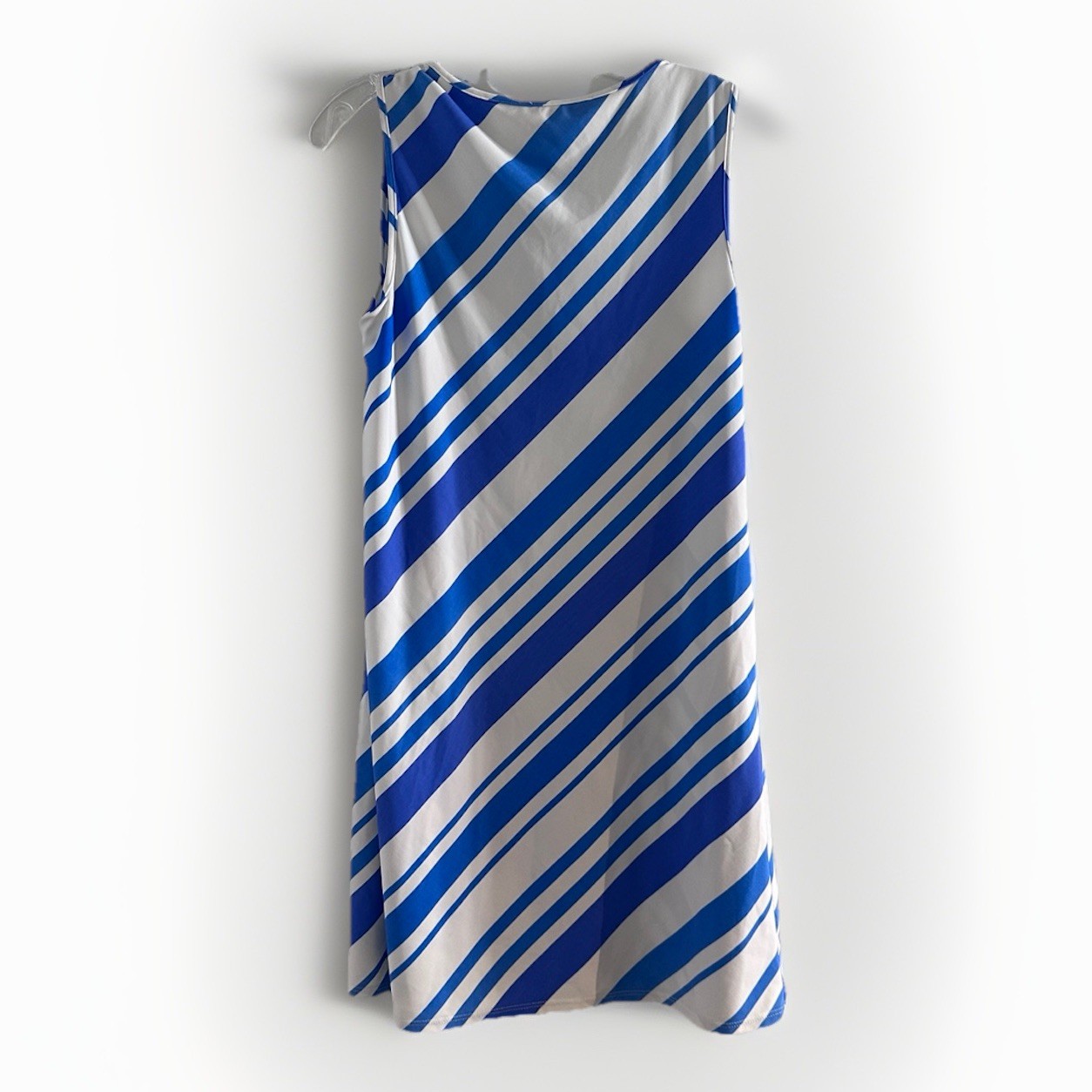 Jude Connally Beth Blue White Striped Sleeveless Sheath Dress Size Small USA