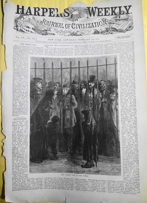 The Prison Pen in the Tombs - Harper's Weekly, February 18, 1871 Print & story