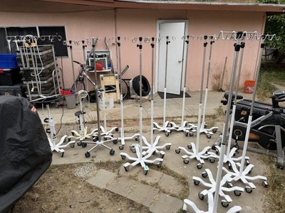 Lot Of 15x Hospital IV Pole Stands - Pryor Alaris IVAC Medical Carts