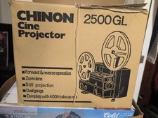 CHINON 2500GL DUAL 8mm ADJUSTABLE Speed Movie Projector Used Twice W/ Up-Reel