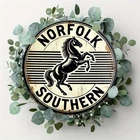 Room Decor 1pc, Tin Metal Signs 8x8 inch, Norfolk Southern Vintage Metal Aluminu
