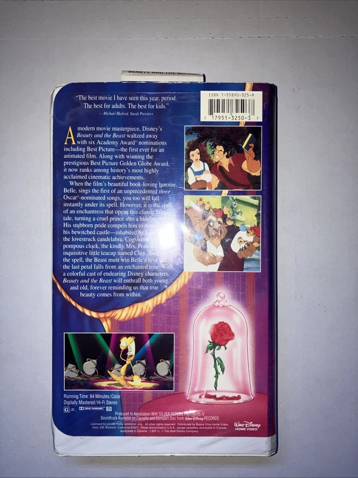 Beauty and the Beast VHS Walt Disney's Black Diamond Classic 1325 - Image 2 of 4