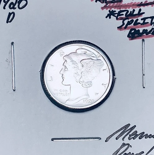 1920-D Mercury Dime, FULL Split Bands, Superb Gem BU++ FSB, RARE This Nice!