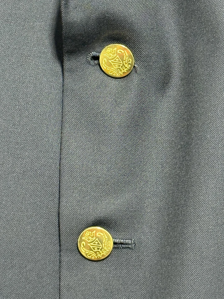 Jos. A. Blazer Bank Para Hombres 46 Corto Azul Marino 100% Lana Cortoso Firma Botones Dorados Foto 4 de 4