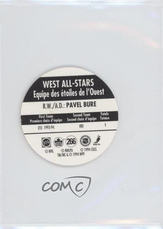 1994-95 World POG Federation Canada Games Pavel Bure #266 HOF - Image 2 of 2