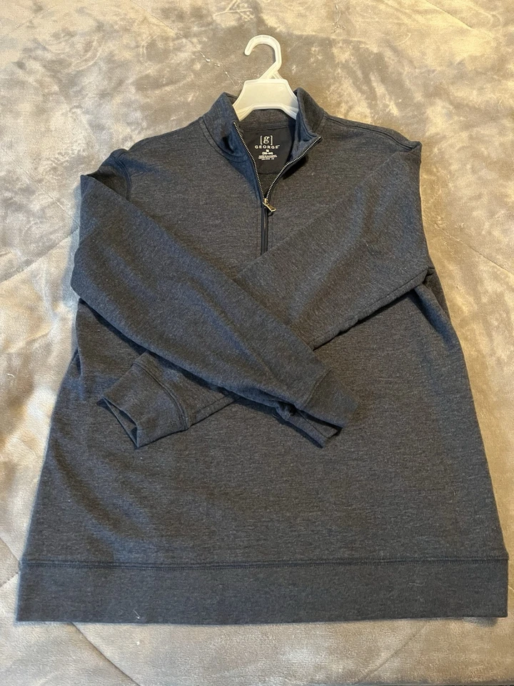 LOTE DE 3 suéteres George Quarter cremallera talla mediana para hombre negro, azul, verde” Foto 3 de 4