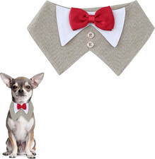 Smoking per Cani, Bandana Con Papillon per Matrimoni, Collare Regolabile, per Fe