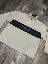 Perry Ellis Beige America active 1/4 Zip Sherpa Pullover Sweater Size XL