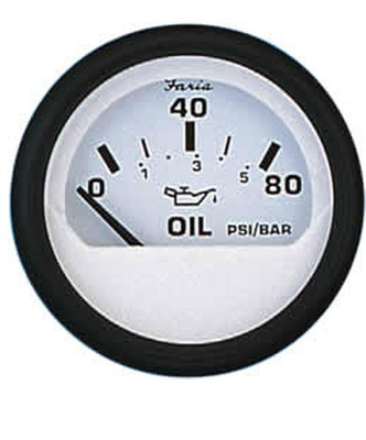 #ad Faria 12902 Oil Pressure Gauge 80 psi Euro White $43.49