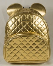 Girl's Disney Mickey Mouse Quilted Metallic Gold Mini Backpack Purse