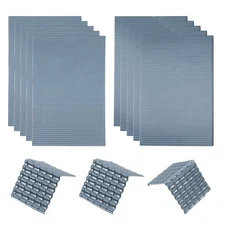 Miniature Roof Tiles PVC for Model Building Dark Grey Pack of 10,1:50