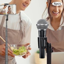 Adjustable Microphone Clip Holder 4 Pack, Mic Stand Clip for Studio and DJ Use