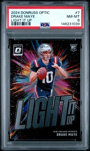 2024 PANINI DONRUSS OPTIC LIGHT IT UP #7 DRAKE MAYE ROOKIE RC PSA 8