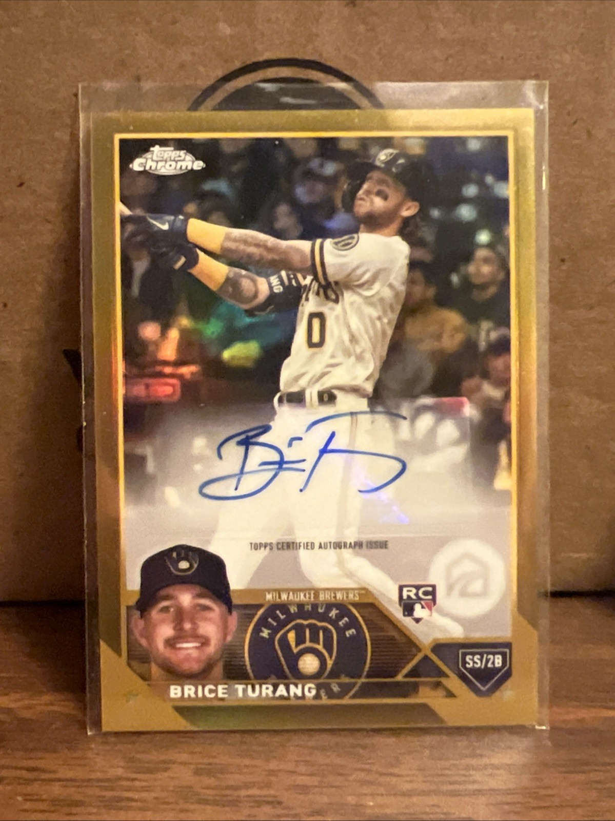 2023 Topps Chrome Update Brice Turang Auto Gold /50