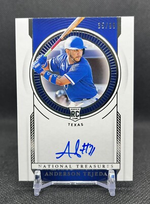 2021 National Treasures ANDERSON TEJEDA Rookie AUTO /99 Texas Rangers SP