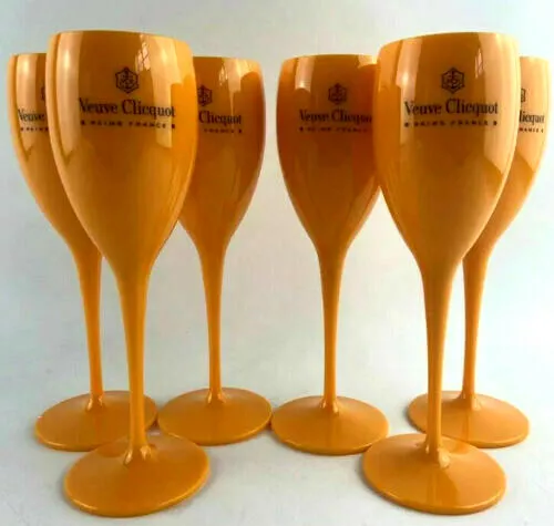 Veuve Clicquot Acrylic Champagne Flute Yellow Label x 1:  Champagne Glasses