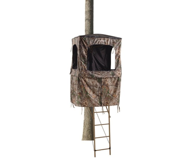 Outdoor Deer Hunting Outpost 2X 16' Ladder Stand & Blind Kit Elite