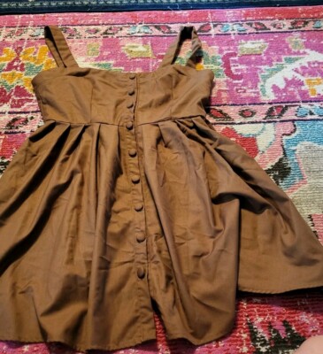Womens Shein Mod brown jumper dress button up Lolita sexy L cottagecore chic | eBay Womens Shein Mod brown jumper dress button up Lolita sexy L cottagecore chic | eBay