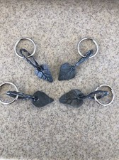 hand forged leaf keychain