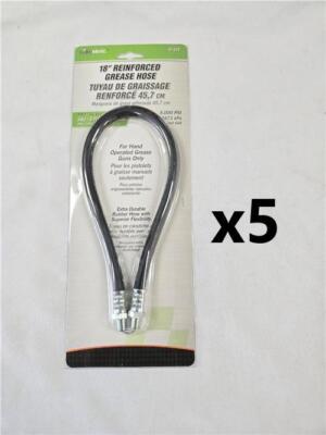 = Lot of 5 Lubrimatic 18'' Reinforced Grease Hose 10-219 5,000 PSI NEW