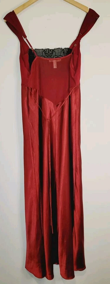 Flora Nikrooz Lencería Chemise L XL Encaje Largo Sedoso Satén Vestido Camisón Lote 2 Foto 3 de 4