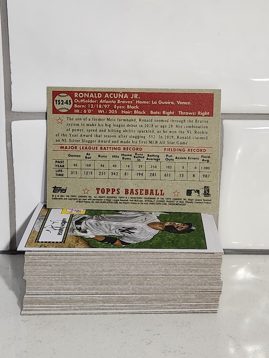 2021 Topps 1952 Redux Insert Complete 50 Card Set T52 Bohm Carlson