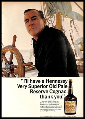 1966 Hennessy Cognac Vintage PRINT AD Richard Bertram Ocean Racer VSOP Alcohol