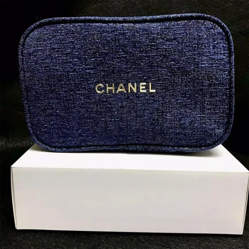Beaute-Cosmetic.Makeup Bag Pouch Clutch Sparkling creamy GOLD w/ gift box NEW - Picture 11 of 16