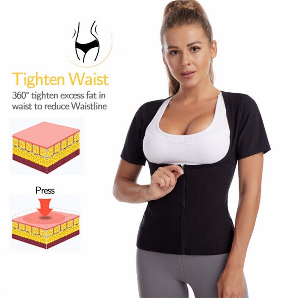 Women Sauna Sweat Vest Waist Trainer Body Shaper Weight Loss Tank Top Workout