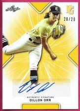 2021 Leaf Perfect Game National Baseball DILLON ORR Yellow Autograph 20/20