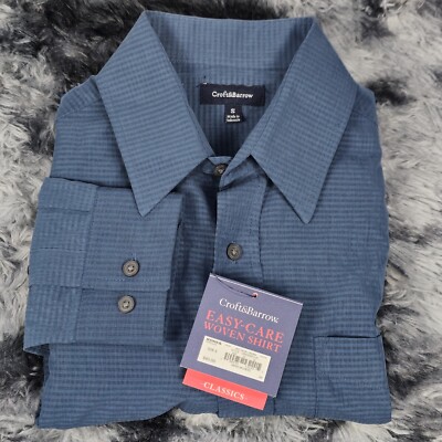  NWT* Croft & Barrow Button-Up; Small, Easy Care, Woven, Cotton (BRAND NEW)