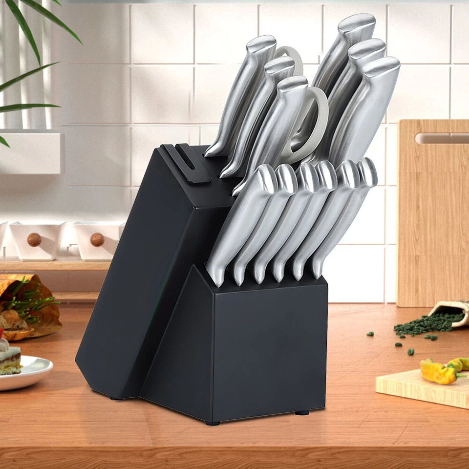 Messerblock Set 14-teilig Scharf Messerset mit Block Deutsche Klingen - Bild 2 von 4