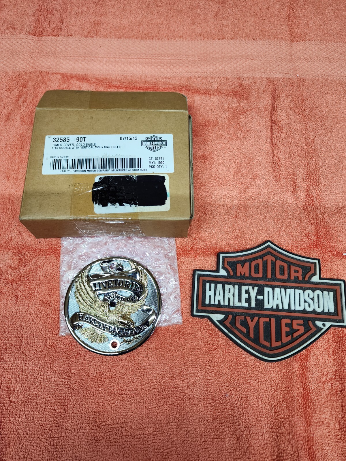 OEM NOS HARLEY DAVIDSON TIMER COVER, GOLD EAGLE 3258590T eBay