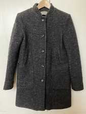 Zara Cappotto Grigio Scuro Misto Lana Taglia XS 