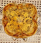 MCM Murano Style  Art Glass Bullicante Controlled Bubbles Amber Gold