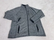 Swiss Tech Jacket Mens Extra Large Gray Fleece Coat Pockets Full Zip Outdoors