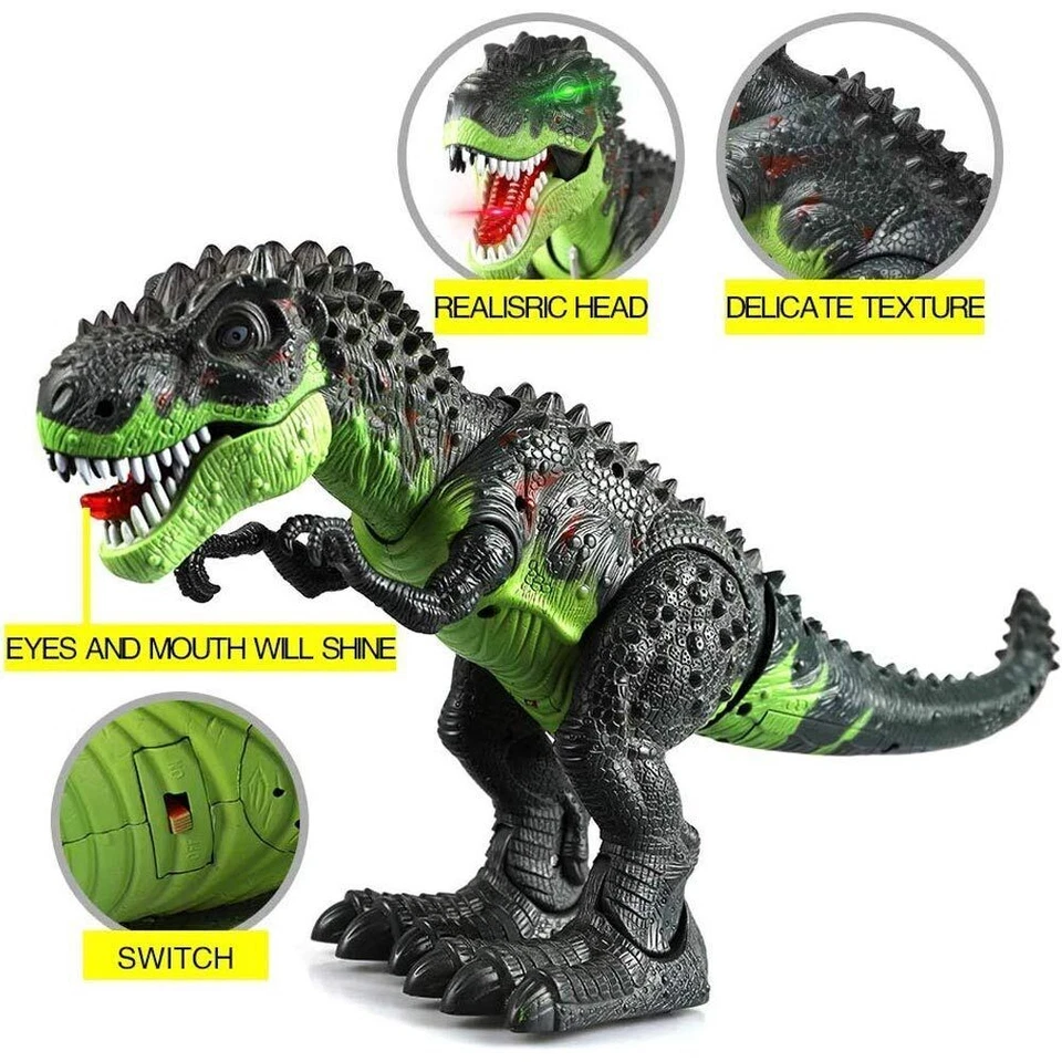 Dinosauro T Rex Giocattolo Bambini Camminante con Luci Suoni e Movimenti Corpo - Immagine 4 di 4
