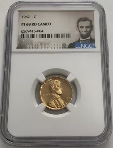 1962 P NGC PF68 RD CAMEO RED PROOF LINCOLN MEMORIAL PENNY 1C ONE CENT PORTRAIT