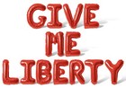 GIVE ME LIBERTY Letter Balloon Banner - 4th Of July Party Supply Decorations