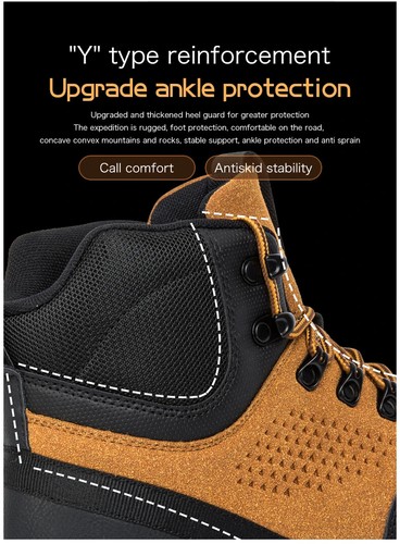High-Top Men's Hiking Boots Outdoor Lace-Up Non-slip Waterproof Climbing Shoes - Picture 4 of 21