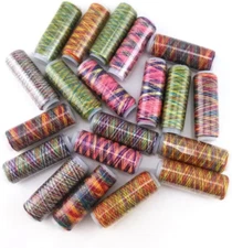 20 Spools 120 Yard per Unit Gradient Color Rainbow Polyester Sewing Thread