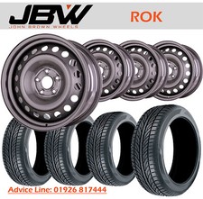 8"x18" JBW ROK G/M GREY STEEL WHEELS+TYRES TO SUIT VW T5 SET OF 4
